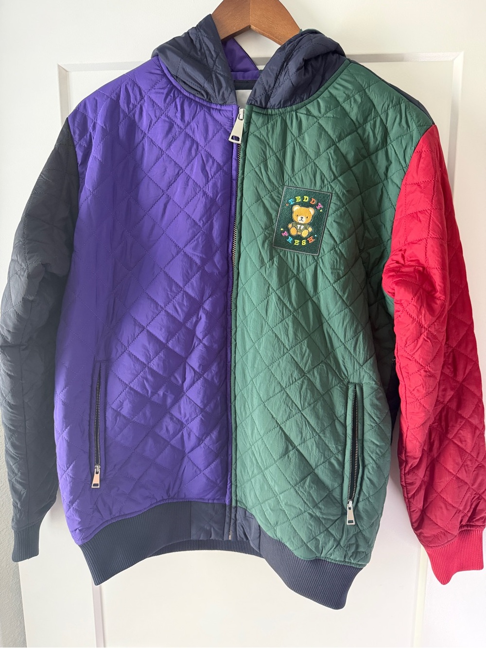 NWOT Teddy Fresh Quilted Colorblock jacket in Small